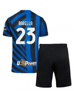 Inter Milan Nicolo Barella #23 Dječji Domaci Dres kompleti 2024-25 Kratak Rukavima (+ kratke hlače)